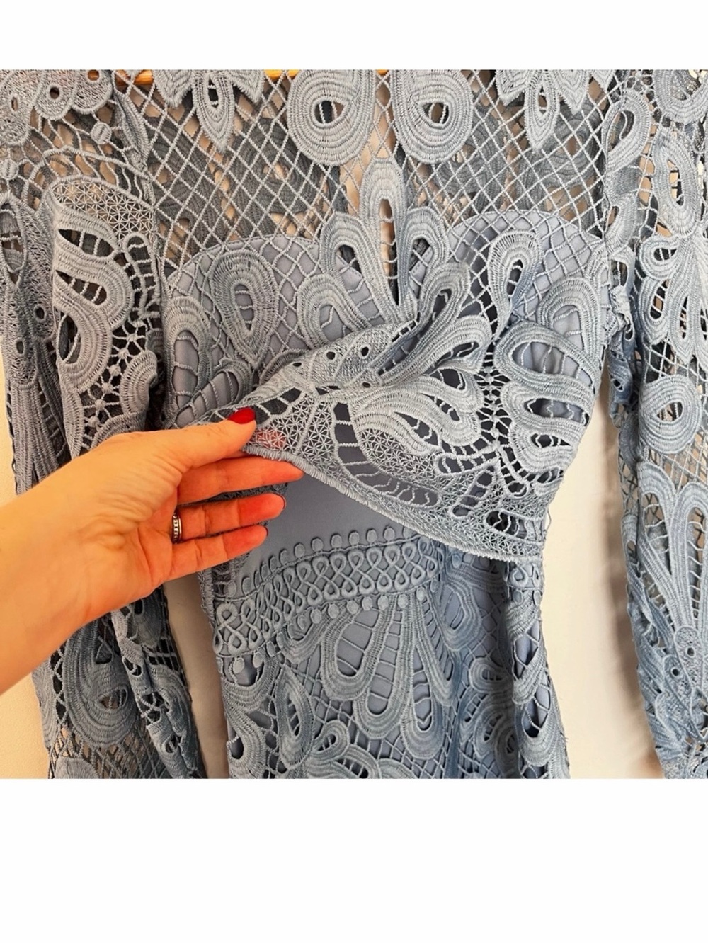 Lipsy London, Dusty Blue Lace Mini Dress | Size US 2 | Cruel Intentions PRIME - Picture 6 of 13